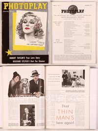 5y016 PHOTOPLAY magazine January 1937, art of pretty Ginger Rogers by James Montgomery Flagg!