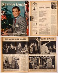 5y046 SCREEN GUIDE magazine March 1947, close portrait of Gregory Peck from The Yearling!