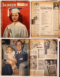 5y043 SCREEN GUIDE magazine May 1945, great portrait of Shirley Temple in graduation cap & gown!