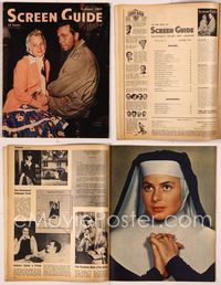 5y044 SCREEN GUIDE magazine October 1945, Dick Powell & June Allyson from Cornered by Bruce Bailey!