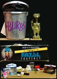 5y009 COMEDY PROMO LOT 9 misc items '90s The Burbs, ET, Fatal Instinct, Sandlot, rubber Coneheads!