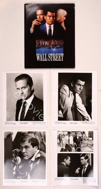 5y156 WALL STREET presskit '87 Michael Douglas, Charlie Sheen, Daryl Hannah, Oliver Stone!