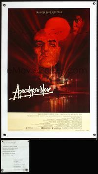 5z023 APOCALYPSE NOW linen 1sh '79 Francis Ford Coppola, classic Bob Peak art of Marlon Brando!