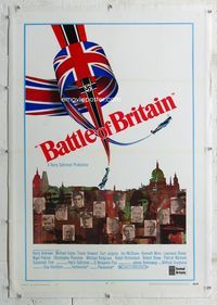 5z028 BATTLE OF BRITAIN linen style B 1sh '69 all-star cast in classic World War II battle!