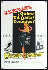 5z079 COME DANCE WITH ME linen Spanish/U.S. 1sh '60 Voulez-vous Danser avec Moi?, sexy Brigitte Bardot!