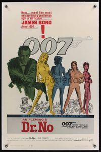 5z103 DR. NO linen yellow smoke 1sh '62 Sean Connery is extraordinary gentleman spy James Bond 007!