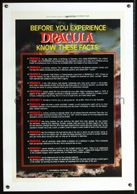 5z107 DRACULA linen facts style 1sh '79 before you experience the movie you should know these facts!