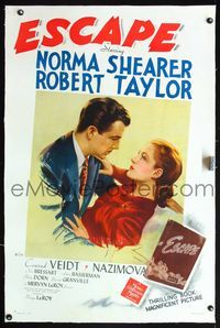 5z111 ESCAPE linen style C 1sh '40 American Robert Taylor is helped by Nazi mistress Norma Shearer!