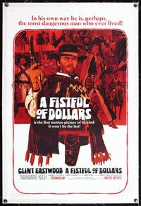 5z124 FISTFUL OF DOLLARS linen 1sh '67 Sergio Leone's Per un Pugno di Dollari, art of Clint Eastwood