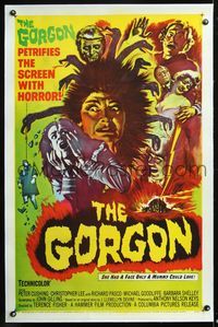 5z144 GORGON linen 1sh '64 she had a face only a mummy could love, petrifies the screen with horror!