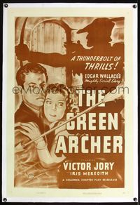 5z150 GREEN ARCHER linen 1sh R40s Edgar Wallace serial, Jory, Meredith + cool Robin Hood shadow!