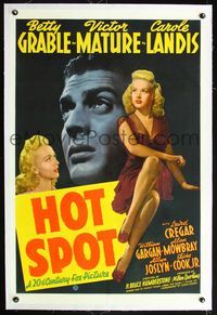 5z172 I WAKE UP SCREAMING linen 1sh '41 Victor Mature, sexy Betty Grable & Carole Landis, Hot Spot!