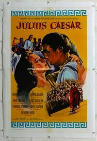 5z188 JULIUS CAESAR linen 1sh R69 art of Marlon Brando, James Mason & Greer Garson,Shakespeare