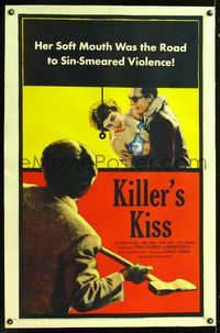 5z195 KILLER'S KISS linen 1sh '55 early Stanley Kubrick noir set in New York's Clip Joint Jungle!