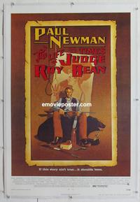 5z207 LIFE & TIMES OF JUDGE ROY BEAN linen 1sh '72 John Huston, art of Paul Newman by Richard Amsel!