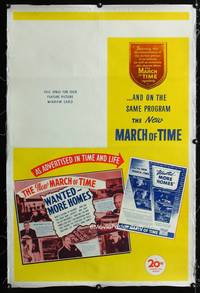 5z247 NEW MARCH OF TIME: WANTED - MORE HOMES linen 1sh '40s 3,000,000 families can't find homes!