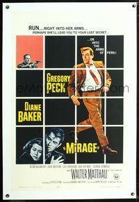 5z237 MIRAGE linen 1sh '65 is the key to Gregory Peck's secret in his mind or in Diane Baker's arms?