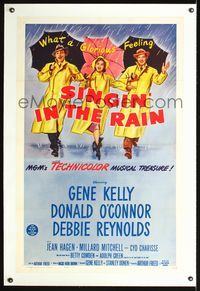 5z316 SINGIN' IN THE RAIN linen 1sh R62 Gene Kelly, Donald O'Connor,Debbie Reynolds, classic musical