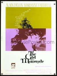 6a086 GIRL ON A MOTORCYCLE 30x40 '68 sexy biker Marianne Faithfull is Naked Under Leather!