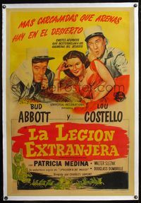 6a248 ABBOTT & COSTELLO IN THE FOREIGN LEGION linen Argentinean '50 different art of wacky Bud & Lou