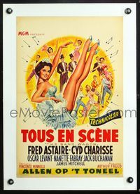 6a406 BAND WAGON linen Belgian '53 different artwork of sexy Cyd Charisse showing her legs!
