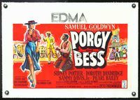 6a431 PORGY & BESS linen Belgian '59 different art of Poitier, Dorothy Dandridge & Sammy Davis!