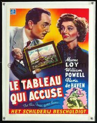 6a440 THIN MAN GOES HOME linen Belgian '48 artwork of William Powell & Myrna Loy!