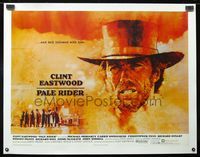 6a296 PALE RIDER linen British quad '85 great artwork of cowboy Clint Eastwood by C. Michael Dudash!