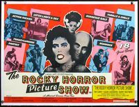 6a299 ROCKY HORROR PICTURE SHOW linen British quad '75 cool completely different design by Pasche!