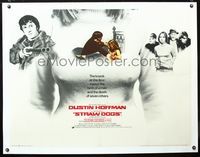 6a302 STRAW DOGS linen British quad '72 Peckinpah, Dustin Hoffman, George, sexiest different image!