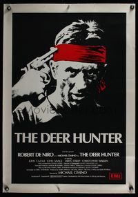 6a185 DEER HUNTER linen English double crown '78 Robert De Niro with gun to his head, Michael Cimino