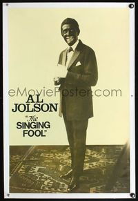 6a162 SINGING FOOL linen special 20x30 '28 great full-length image of Al Jolson in blackface!