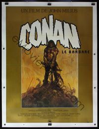 6a006 CONAN THE BARBARIAN linen French 1p '82 classic Frank Frazetta art from his paperback book cover!