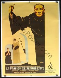 6a002a PASSION OF JOAN OF ARC linen French 1p '28 Carl Theodor Dreyer classic, cool art by Alboris!
