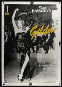 6a281 GILDA linen French 31x47 R90s completely different image of sexy Rita Hayworth dancing by band