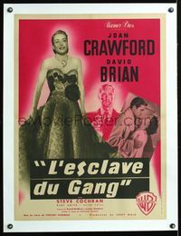 6a273 DAMNED DON'T CRY linen French 23x32 '50 completely different image of Joan Crawford!