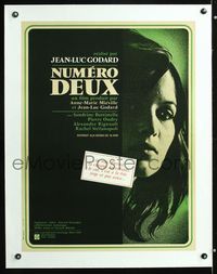 6a271 NUMBER TWO linen French 23x31 '75 Jean-Luc Godard's Numero Deux, c/u of Sandrine Battistella!