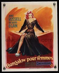 6a265 REVOLT OF MAMIE STOVER linen French 18x22 '56art of super sexy Jane Russell by Boris Grinsson!