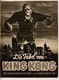 6a068 KING KONG German program '33 giant ape over New York skyline & on Empire State Building!