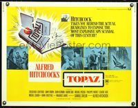 6a103 TOPAZ 1/2sh '69 Alfred Hitchcock, John Forsythe, most explosive spy scandal of this century!