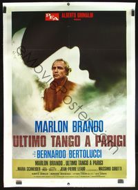 6a380 LAST TANGO IN PARIS linen Italian 1p '73 Bertolucci, different image of Brando & Schneider!