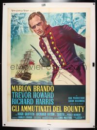 6a384 MUTINY ON THE BOUNTY linen Italian 1p R70s cool different art of Marlon Brando by Enzo Nistri!