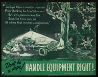 6a048 HANDLE EQUIPMENT RIGHT war poster '40s great art of Joe Dope by Will Eisner!