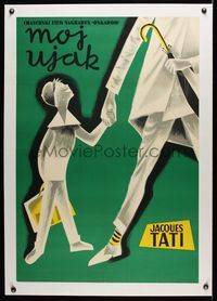 6a179 MON ONCLE linen Yugoslavian 27x40 '58 Jacques Tati as My Uncle, Mr. Hulot, different art!
