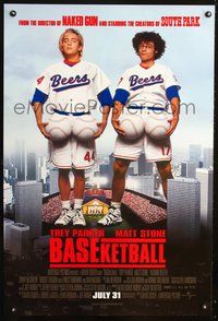 6b057 BASEKETBALL DS Advance 1sh '98 Trey Parker & Matt Stone with giant baseballs!