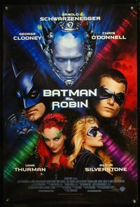 6b010 BATMAN & ROBIN int'l signed 1sh '97 by Clooney, O'Donnell, and sexy Alicia Silverstone!