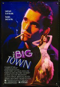 6b077 BIG TOWN 1sh '87 cool close-up of smoking Matt Dillon, sexy showgirl!
