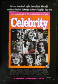 6b101 CELEBRITY advance 1sh '98 Woody Allen, Hank Azaria, Charlize Theron, Leonardo DiCaprio!