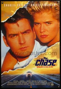 6b012 CHASE DS 1sh '94 signed by Charlie Sheen, sexy Kristy Swanson!