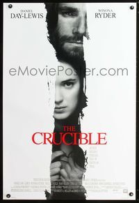6b118 CRUCIBLE DS style A 1sh '96 close-ups of Daniel Day-Lewis, Winona Ryder!